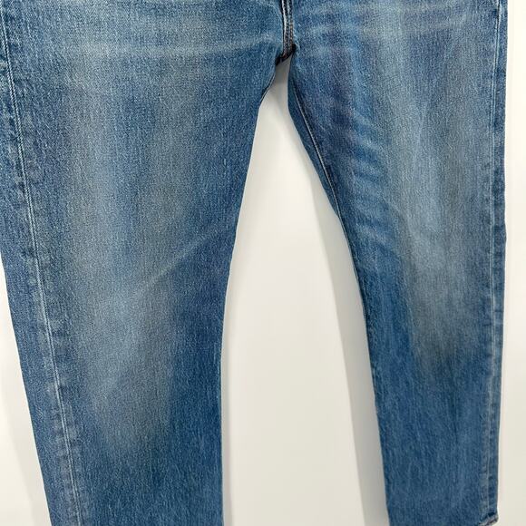 Men's Levi's 501 Straight Leg Blue Denim Button Fly Worn in Faded Jeans sz 34x32 - Picture 5 of 8